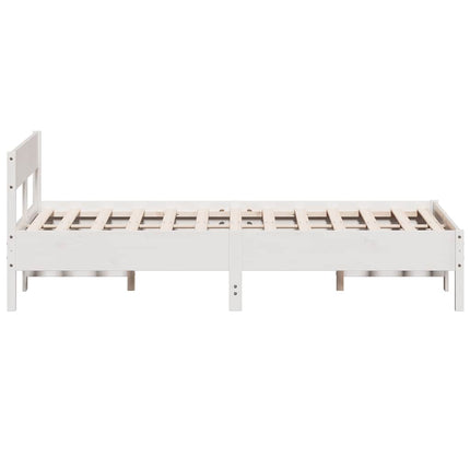 sengeramme uden madras 140x200 cm massivt fyrretræ hvid