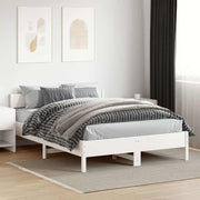 sengeramme uden madras 140x200 cm massivt fyrretræ hvid