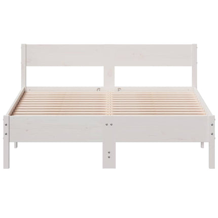 sengeramme uden madras 120x200 cm massivt fyrretræ hvid