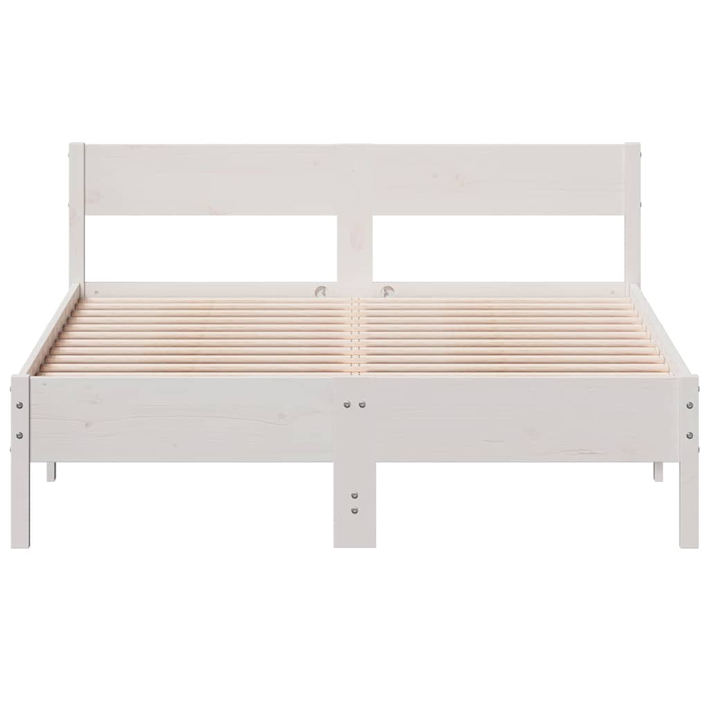 sengeramme uden madras 120x200 cm massivt fyrretræ hvid