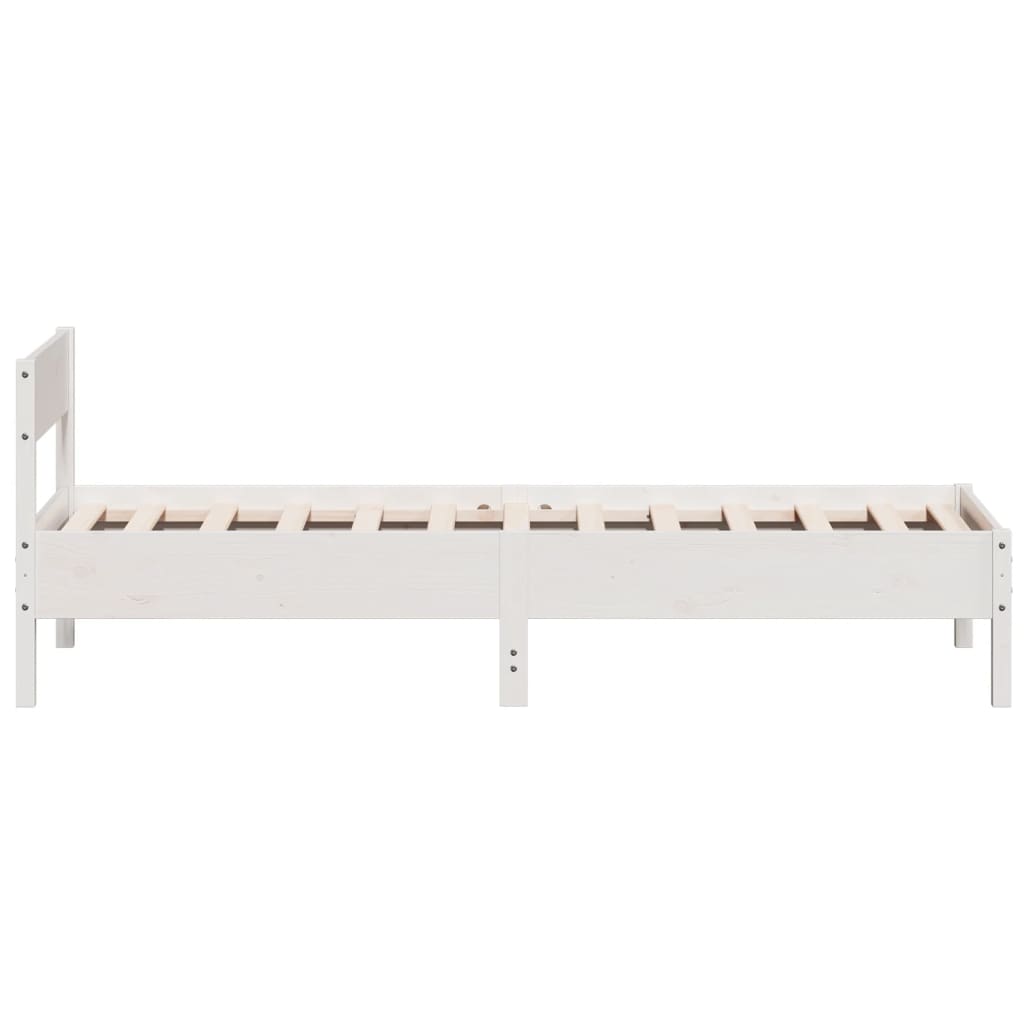 sengeramme uden madras 100x200 cm massivt fyrretræ hvid