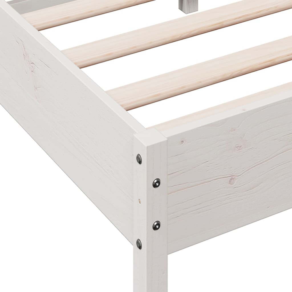 sengeramme uden madras 100x200 cm massivt fyrretræ hvid