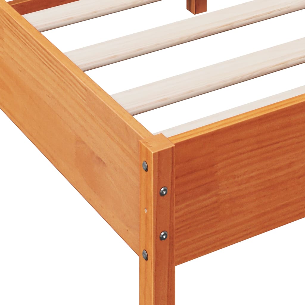 sengeramme uden madras 100x200 cm massivt fyrretræ gyldenbrun