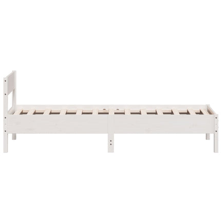 sengeramme uden madras 90x200 cm massivt fyrretræ hvid