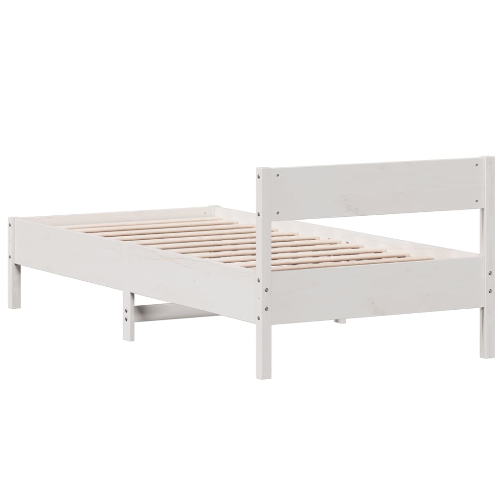 sengeramme uden madras 90x200 cm massivt fyrretræ hvid