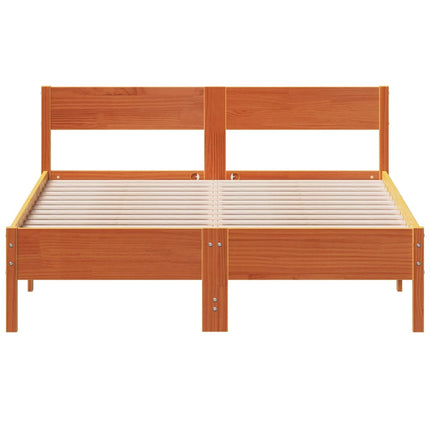 sengeramme uden madras 140x190 cm massivt fyrretræ gyldenbrun