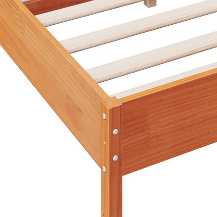 sengeramme uden madras 140x190 cm massivt fyrretræ gyldenbrun