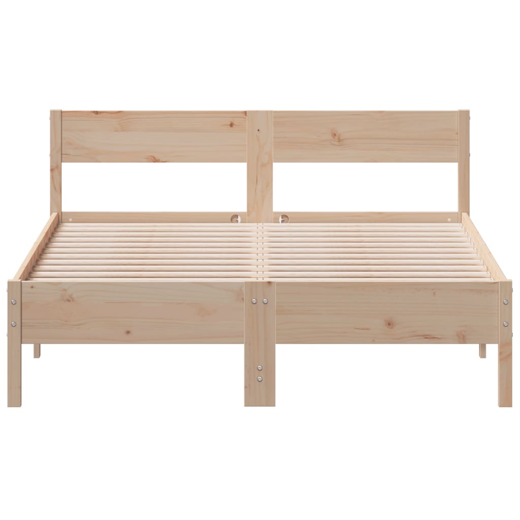 sengeramme uden madras 135x190 cm massivt fyrretræ hvid