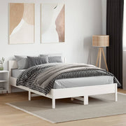 sengeramme uden madras 135x190 cm massivt fyrretræ hvid