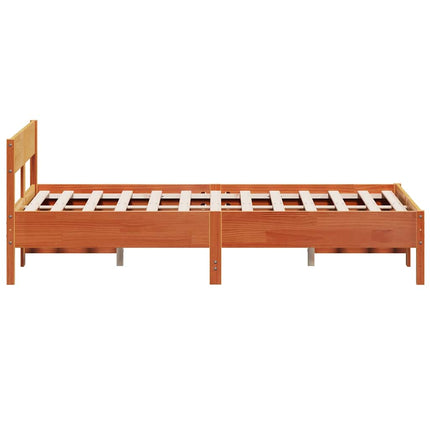 sengeramme uden madras 120x190 cm massivt fyrretræ gyldenbrun
