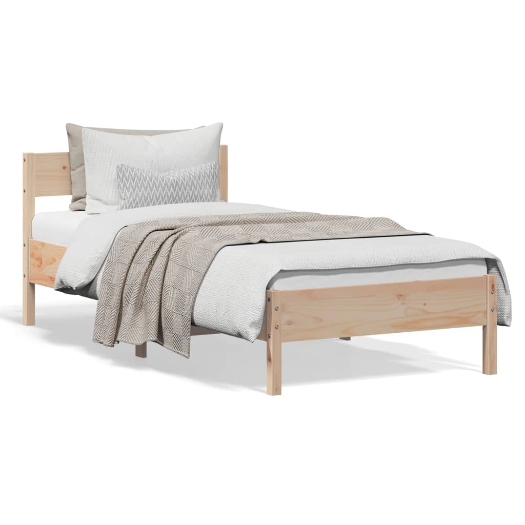 sengeramme uden madras 90x190 cm massivt fyrretræ