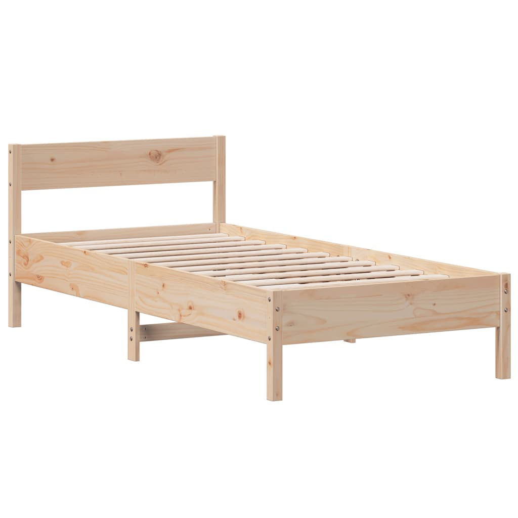 sengeramme uden madras 90x190 cm massivt fyrretræ