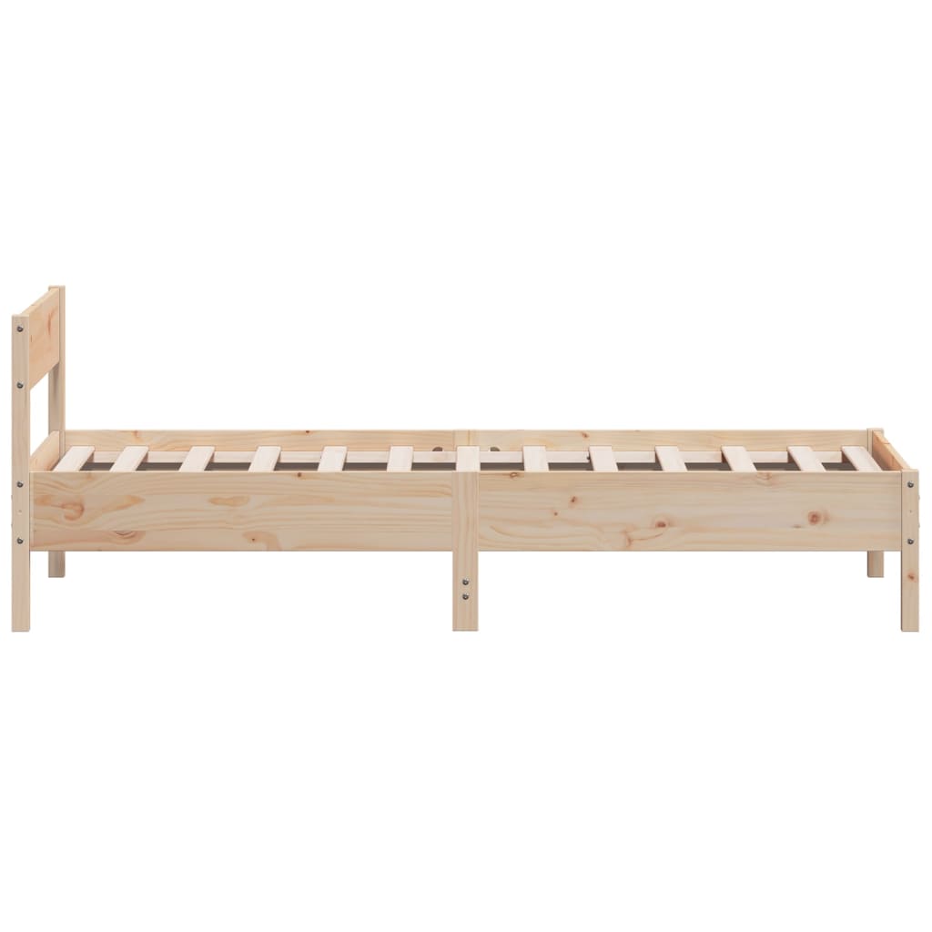 sengeramme uden madras 90x190 cm massivt fyrretræ