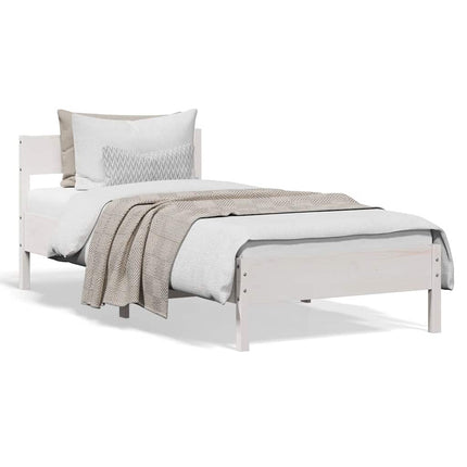 sengeramme uden madras 90x190 cm massivt fyrretræ hvid