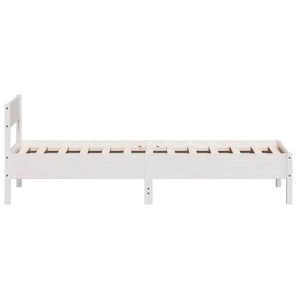 sengeramme uden madras 90x190 cm massivt fyrretræ hvid