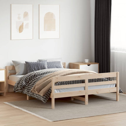 sengeramme uden madras 140x200 cm massivt fyrretræ
