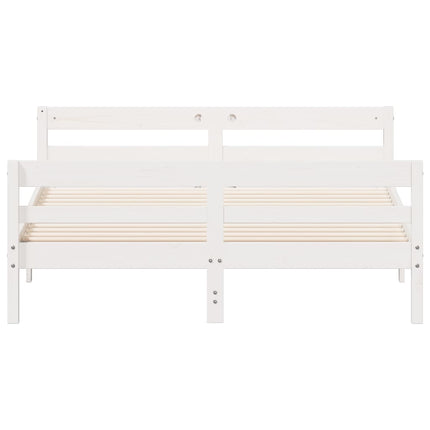 sengeramme uden madras 140x200 cm massivt fyrretræ hvid