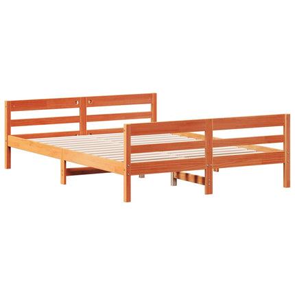 sengeramme uden madras 120x200 cm massivt fyrretræ gyldenbrun
