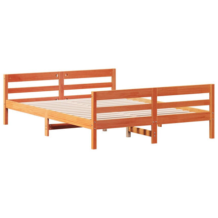 sengeramme uden madras 120x200 cm massivt fyrretræ gyldenbrun