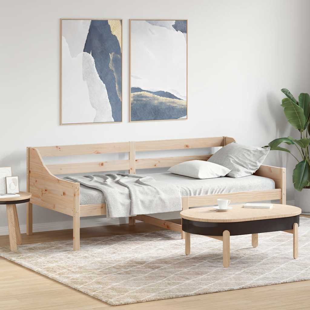 daybed uden madras 80x200 cm massivt fyrretræ billede