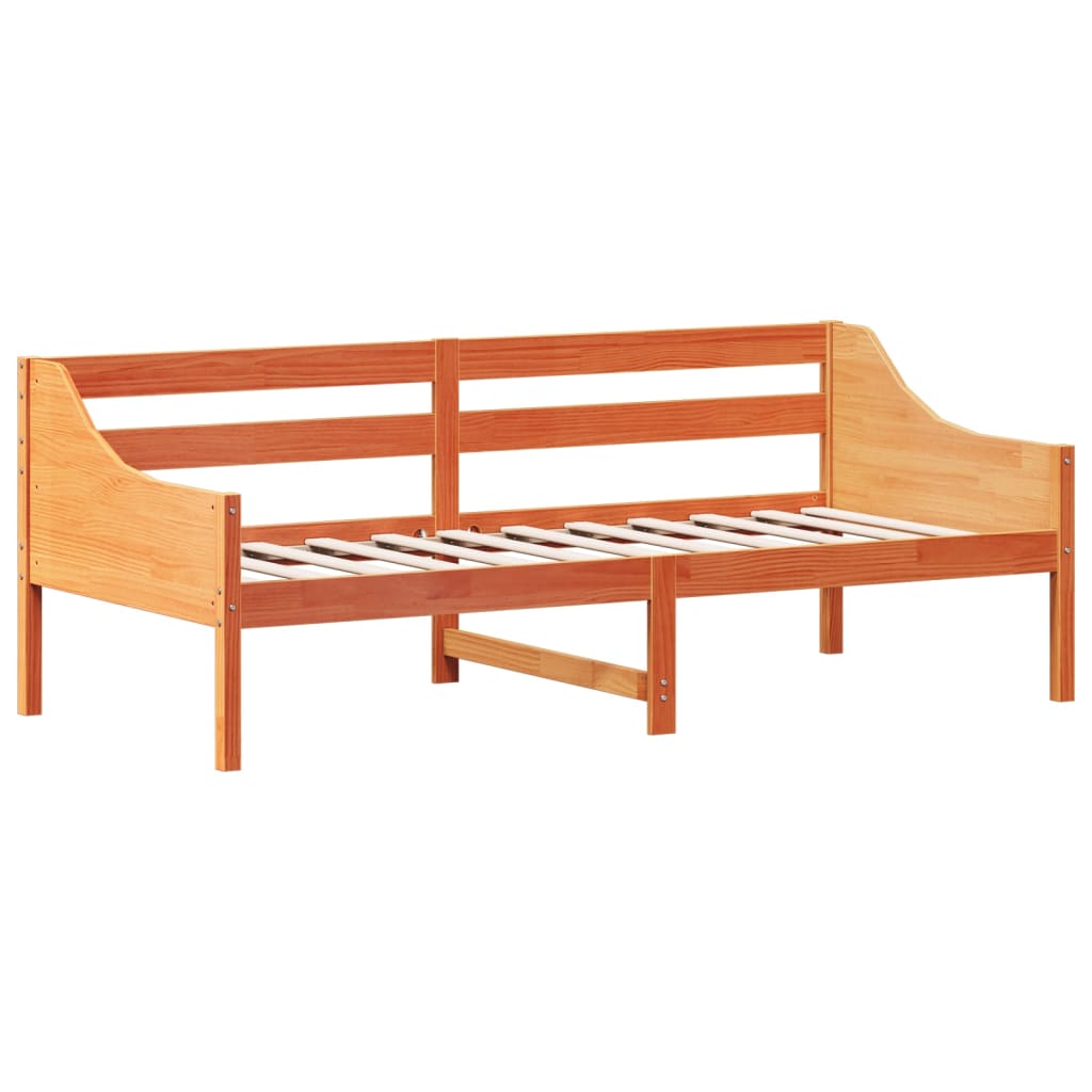 daybed uden madras 100x200 cm massivt fyrretræ gyldenbrun