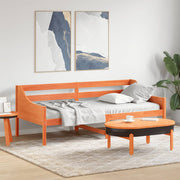 daybed uden madras 100x200 cm massivt fyrretræ gyldenbrun