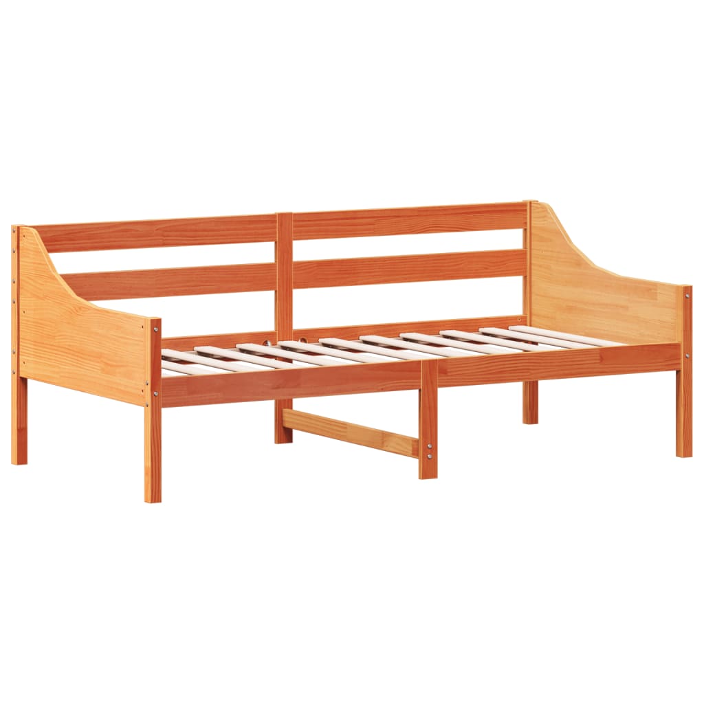 daybed uden madras 90x190 cm massivt fyrretræ gyldenbrun