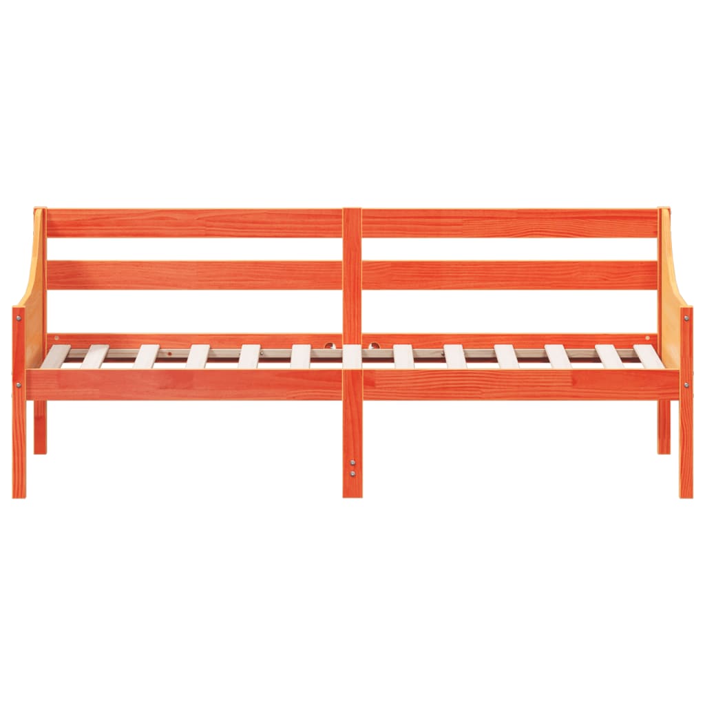 daybed uden madras 90x190 cm massivt fyrretræ gyldenbrun