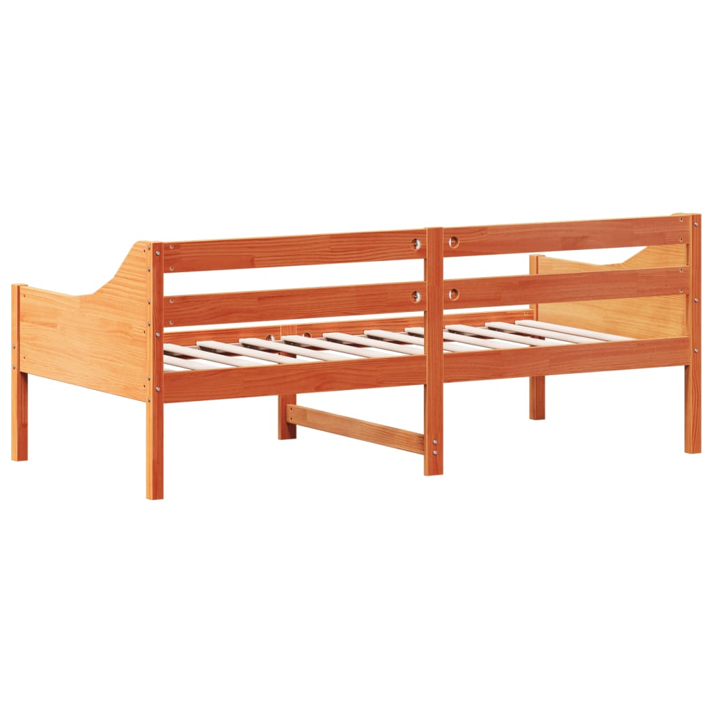 daybed uden madras 90x190 cm massivt fyrretræ gyldenbrun