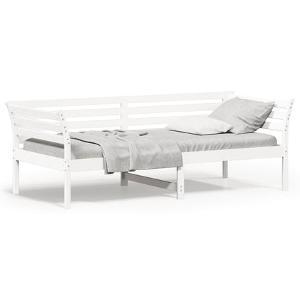 daybed med reol uden madras 100x200 cm massivt fyrretræ hvid