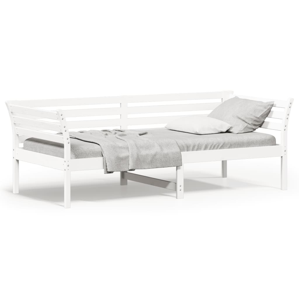 daybed med reol uden madras 100x200 cm massivt fyrretræ hvid