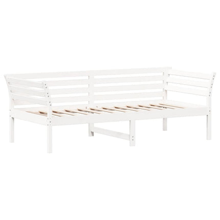 daybed med reol uden madras 100x200 cm massivt fyrretræ hvid