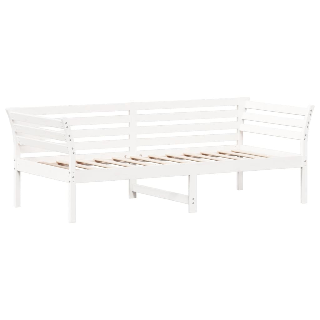 daybed med reol uden madras 100x200 cm massivt fyrretræ hvid
