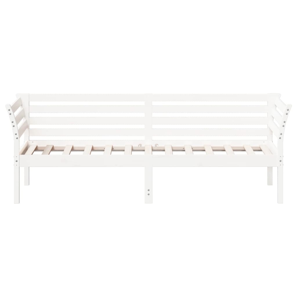daybed med reol uden madras 100x200 cm massivt fyrretræ hvid