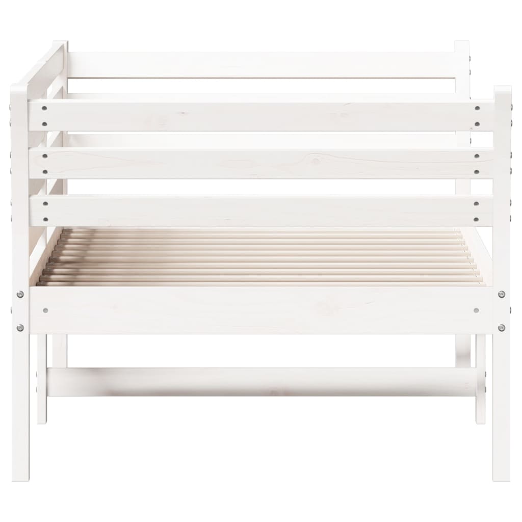 daybed med reol uden madras 100x200 cm massivt fyrretræ hvid