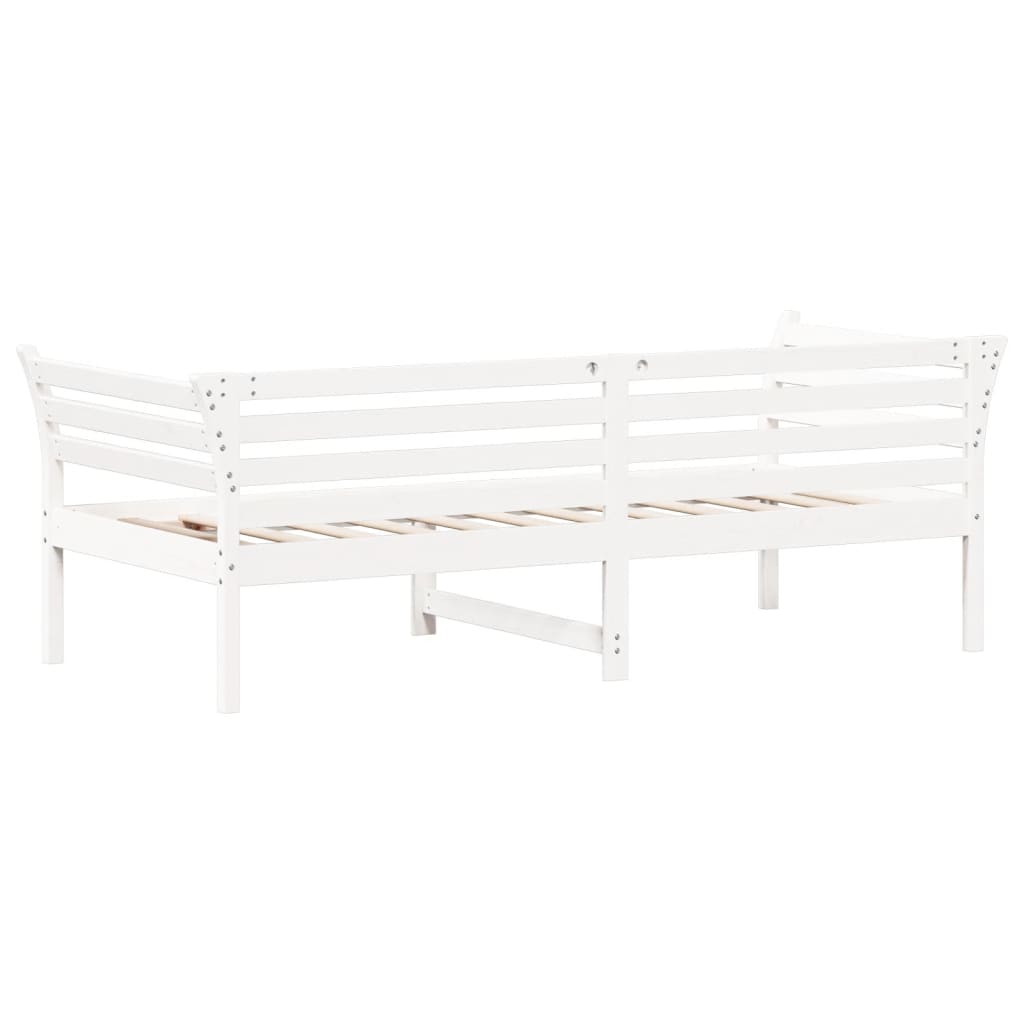 daybed med reol uden madras 100x200 cm massivt fyrretræ hvid