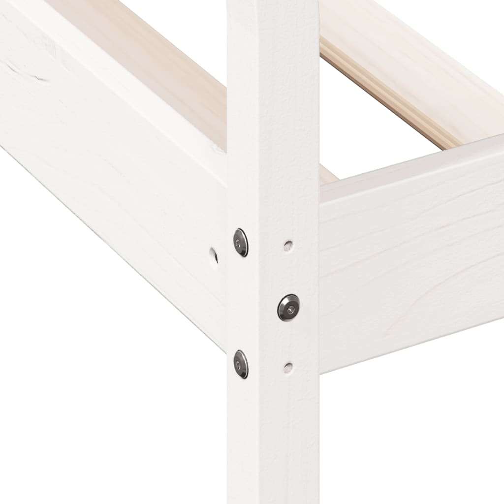 daybed med reol uden madras 100x200 cm massivt fyrretræ hvid