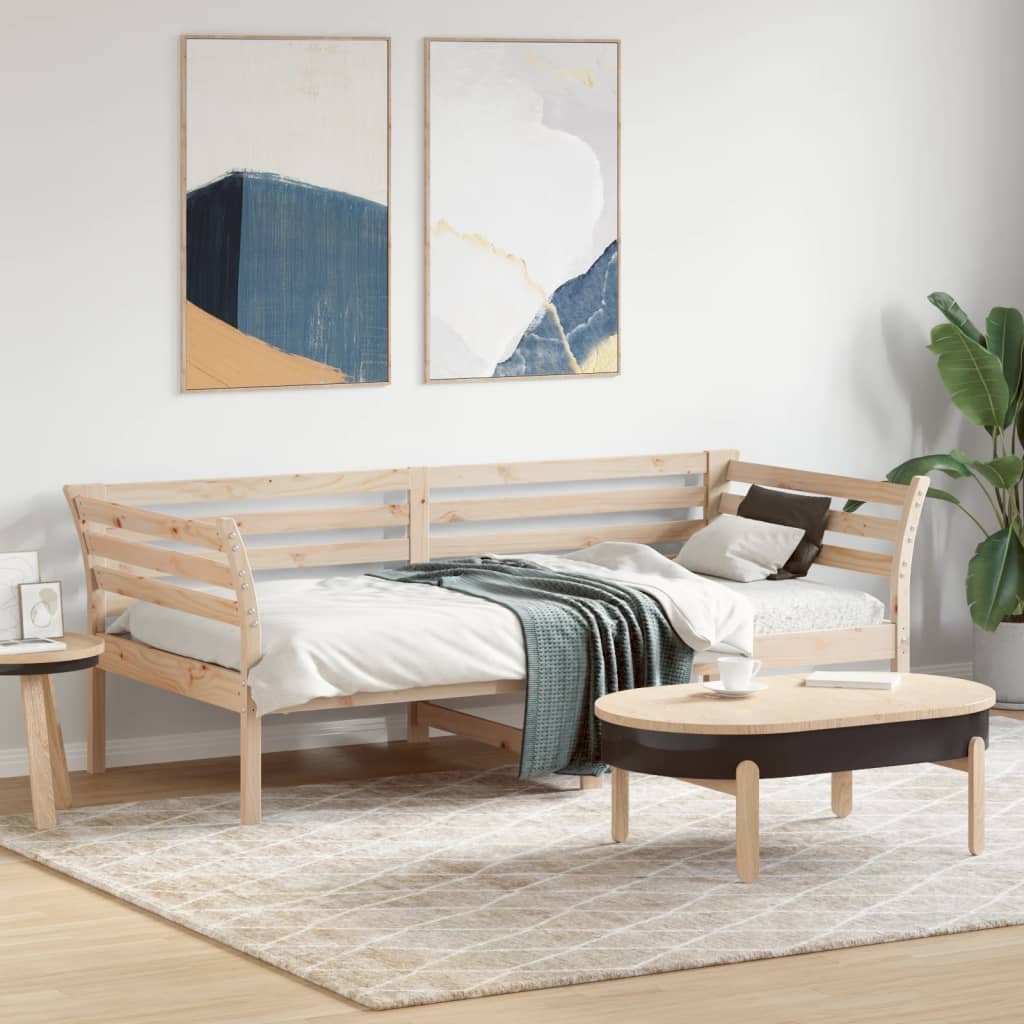 daybed uden madras 90x190 cm massivt fyrretræ billede