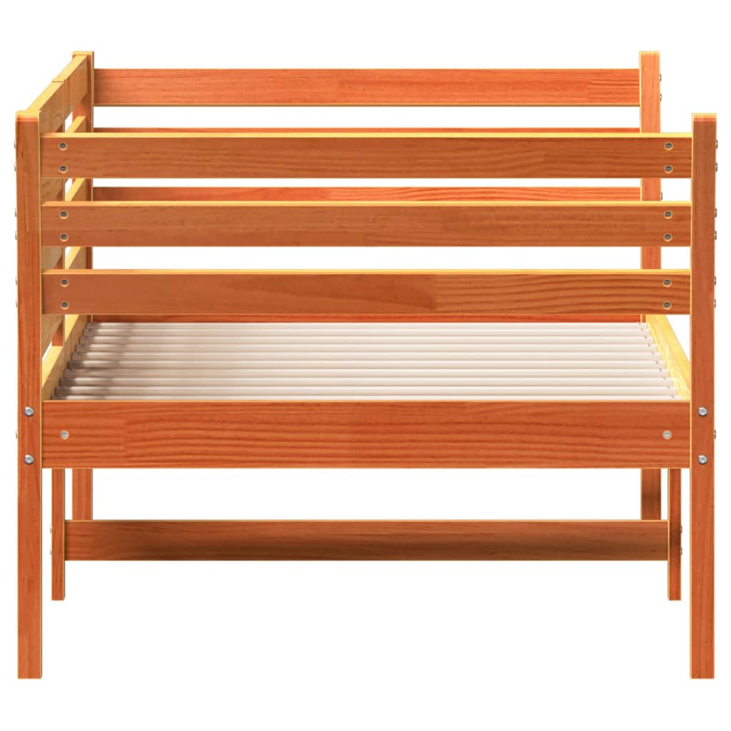 daybed uden madras 90x190 cm massivt fyrretræ gyldenbrun