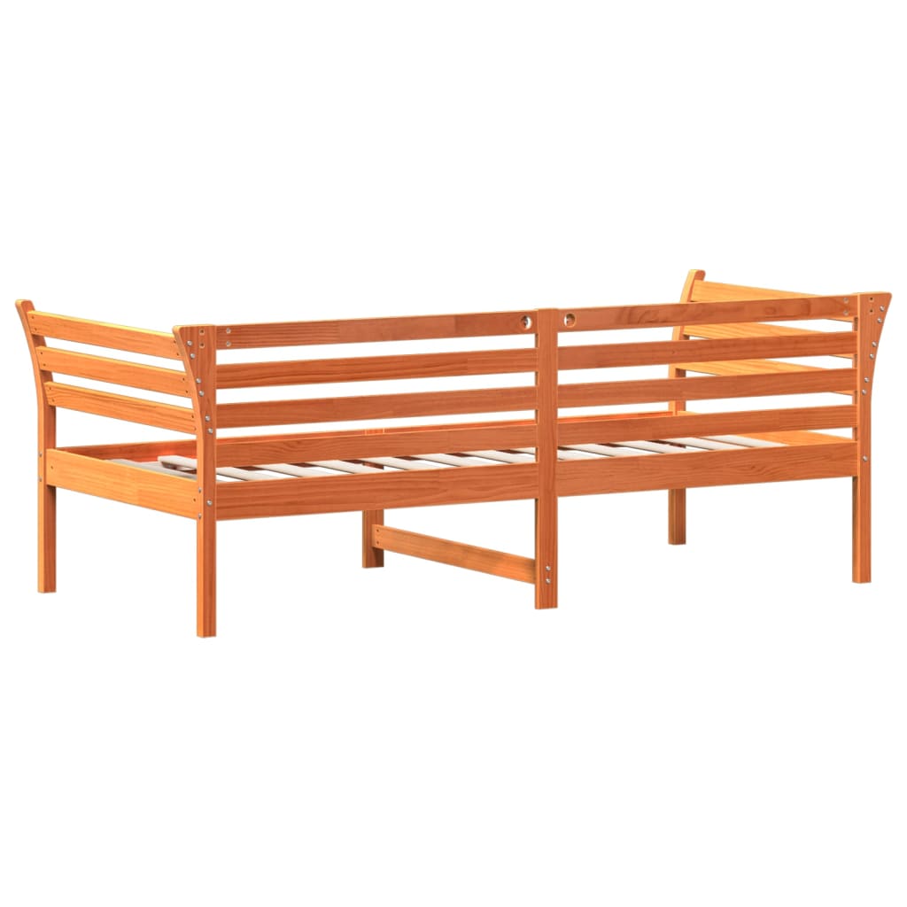 daybed uden madras 90x190 cm massivt fyrretræ gyldenbrun