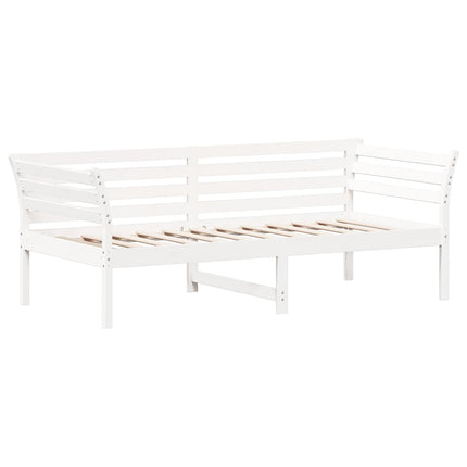 daybed med reol uden madras 75x190 cm massivt fyrretræ hvid