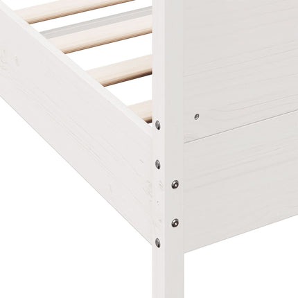 sengeramme uden madras 200x200 cm massivt fyrretræ hvid