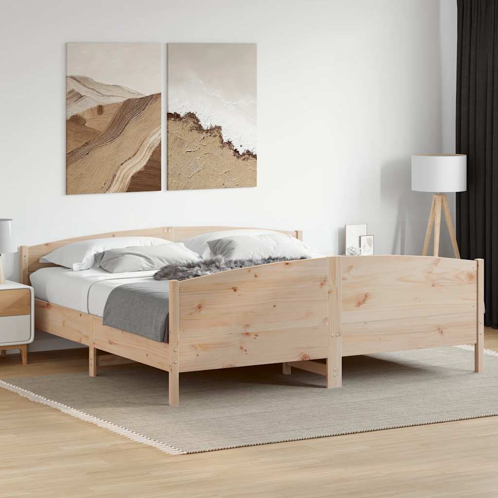sengeramme uden madras 180x200 cm massivt fyrretræ