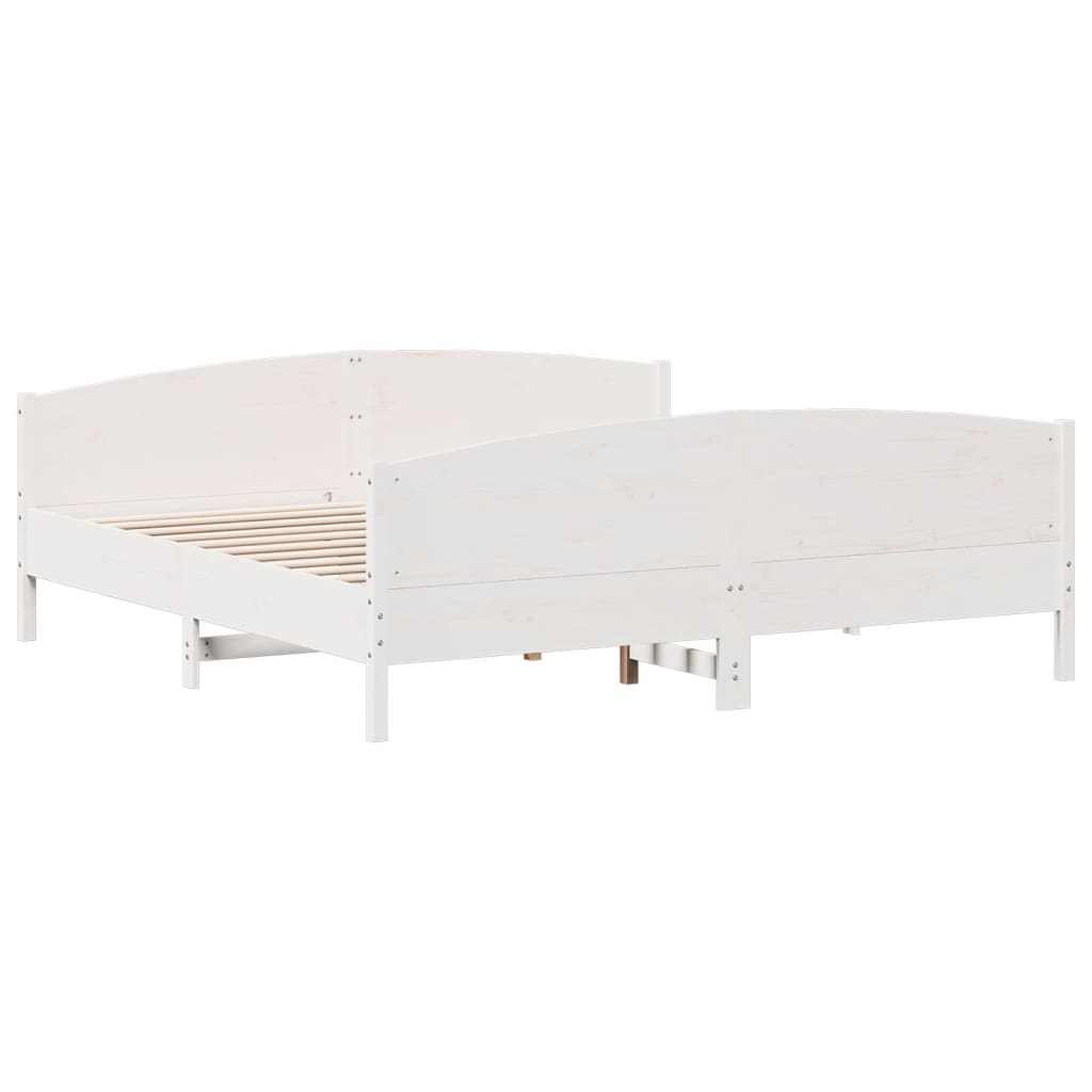 sengeramme uden madras 180x200 cm massivt fyrretræ hvid