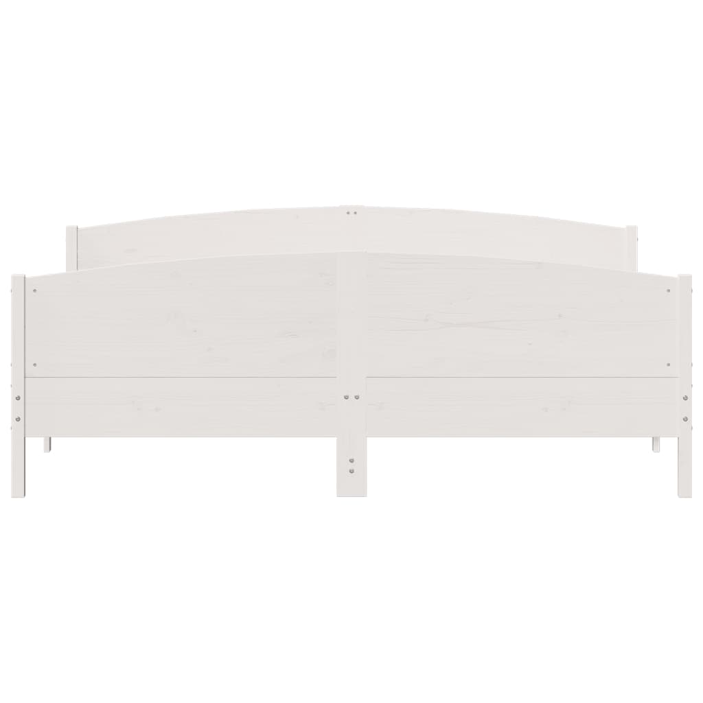 sengeramme uden madras 180x200 cm massivt fyrretræ hvid
