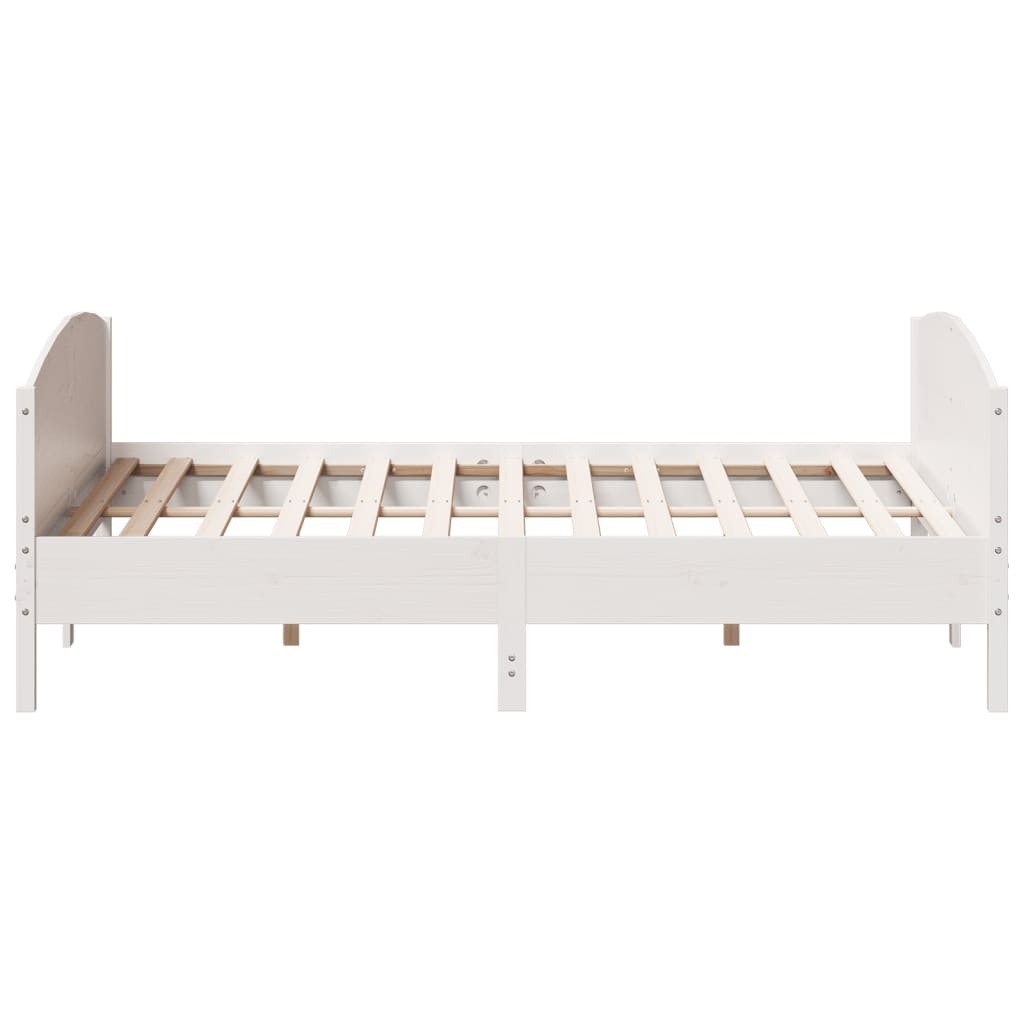 sengeramme uden madras 180x200 cm massivt fyrretræ hvid
