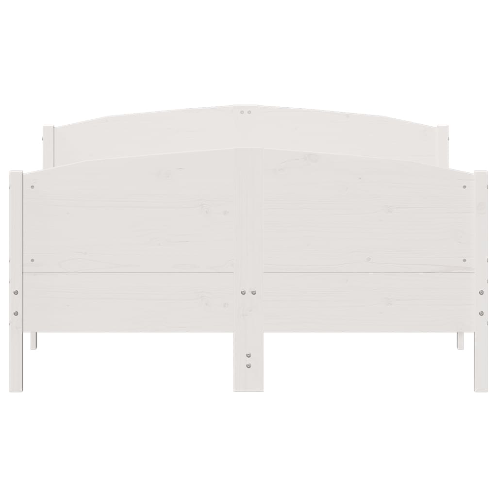 sengeramme uden madras 160x200 cm massivt fyrretræ hvid