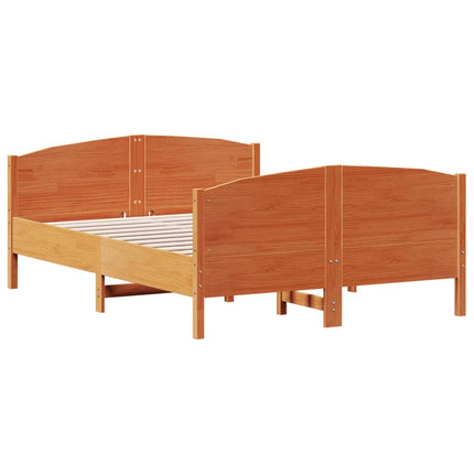 sengeramme uden madras 160x200 cm massivt fyrretræ gyldenbrun