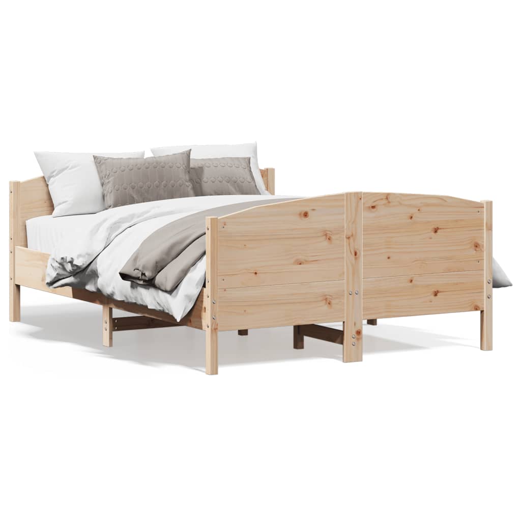 sengeramme uden madras 150x200 cm massivt fyrretræ