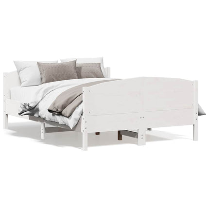 sengeramme uden madras 150x200 cm massivt fyrretræ hvid
